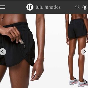 Lululemon Tracker Short V 4" Sz 10 Black 1024